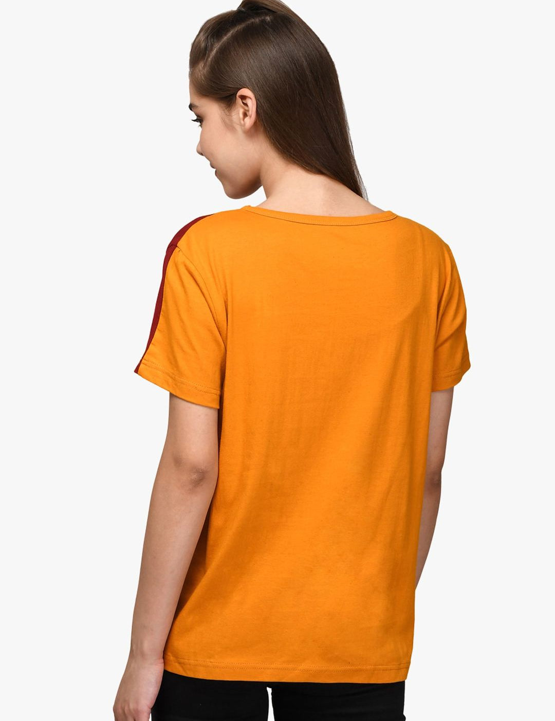 Kotty Women Pack of 2 Colourblocked Round Neck Pure Cotton T-shirts