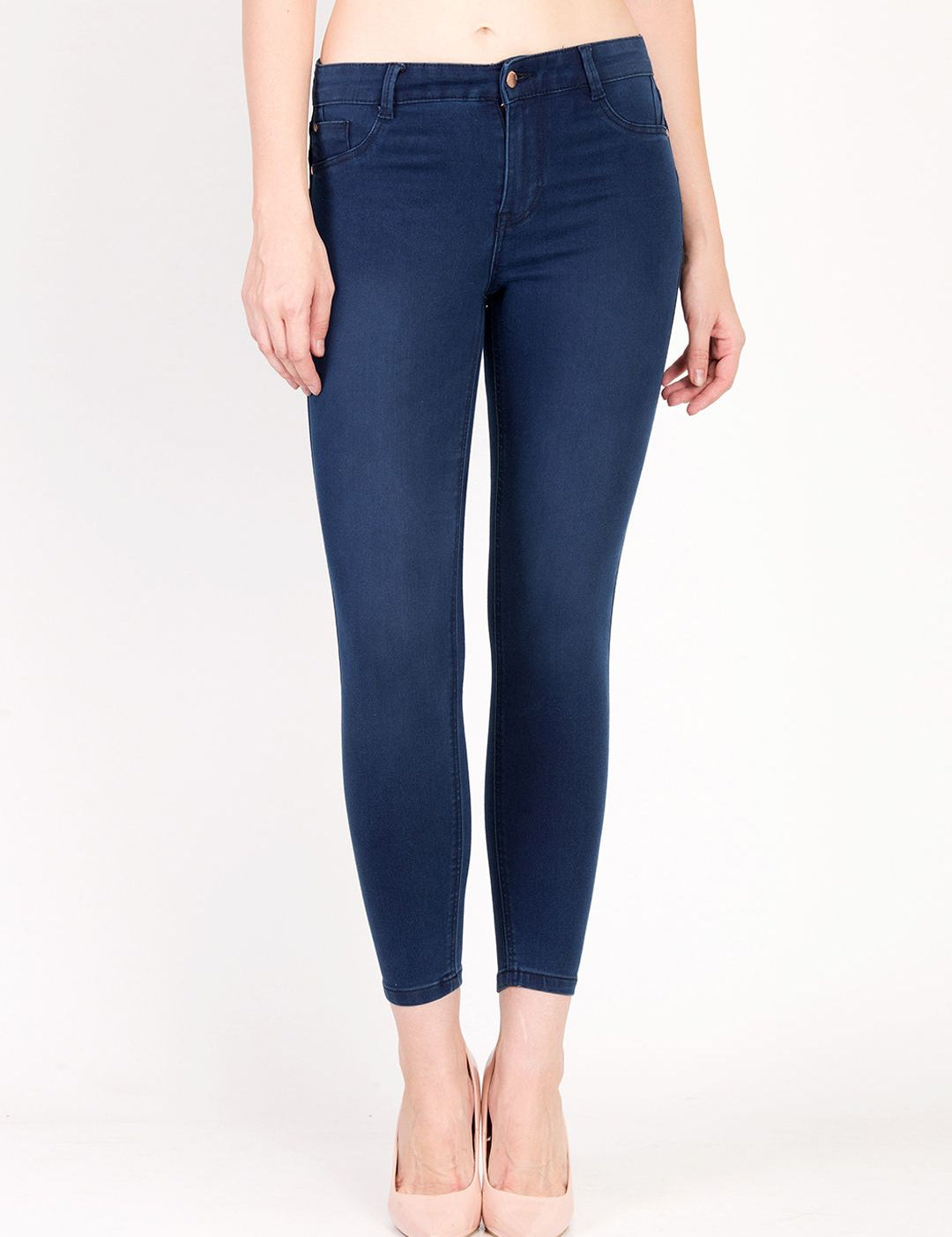 Kotty Women Blue Skinny Fit High-Rise Clean Look Stretchable Jeans