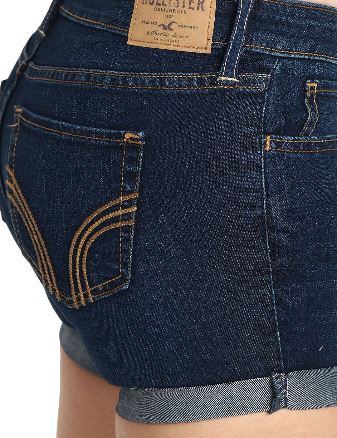 Kotty Women Navy Blue Washed Regular Fit Denim Shorts