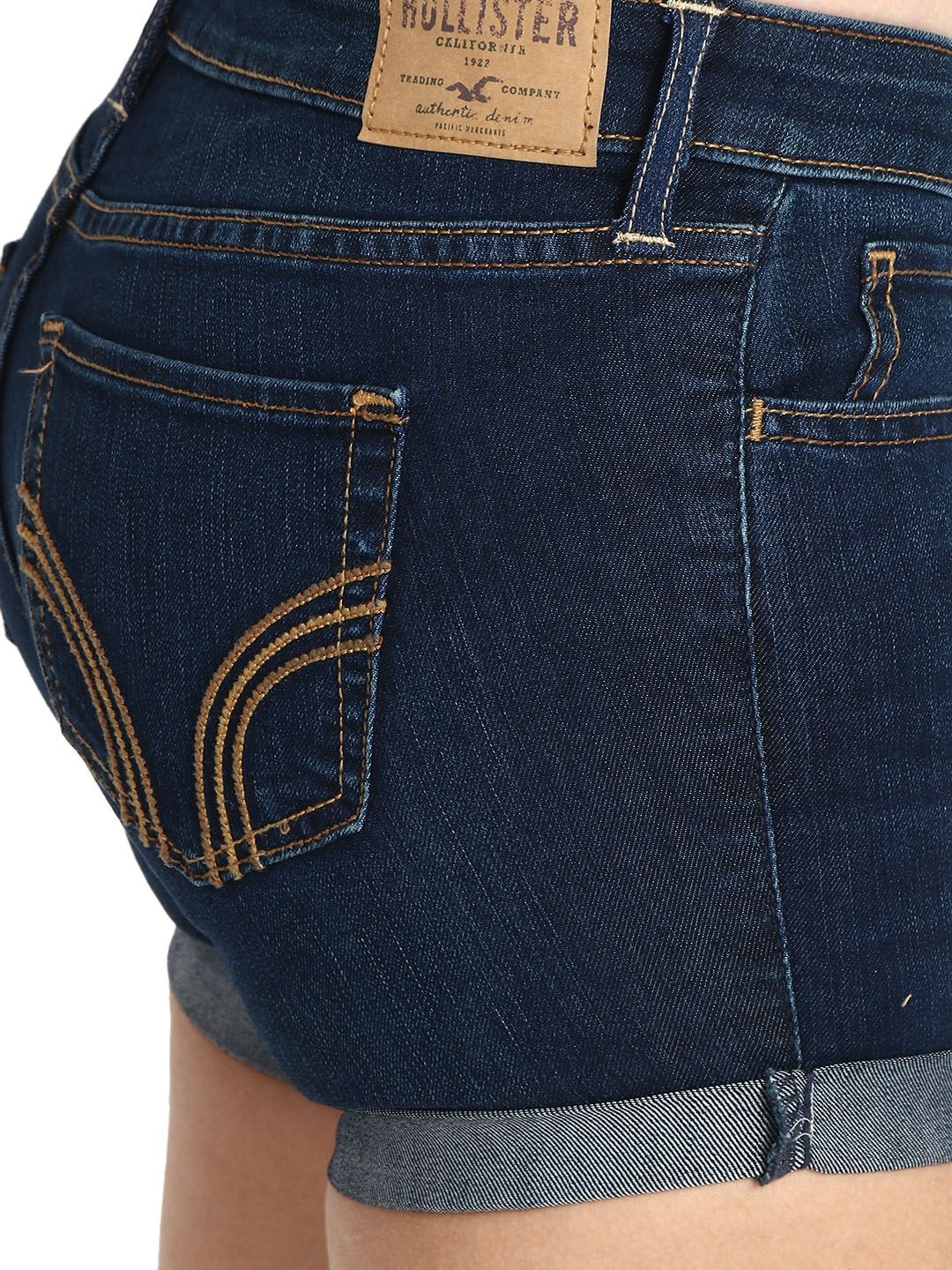 Kotty Women Navy Blue Washed Regular Fit Denim Shorts