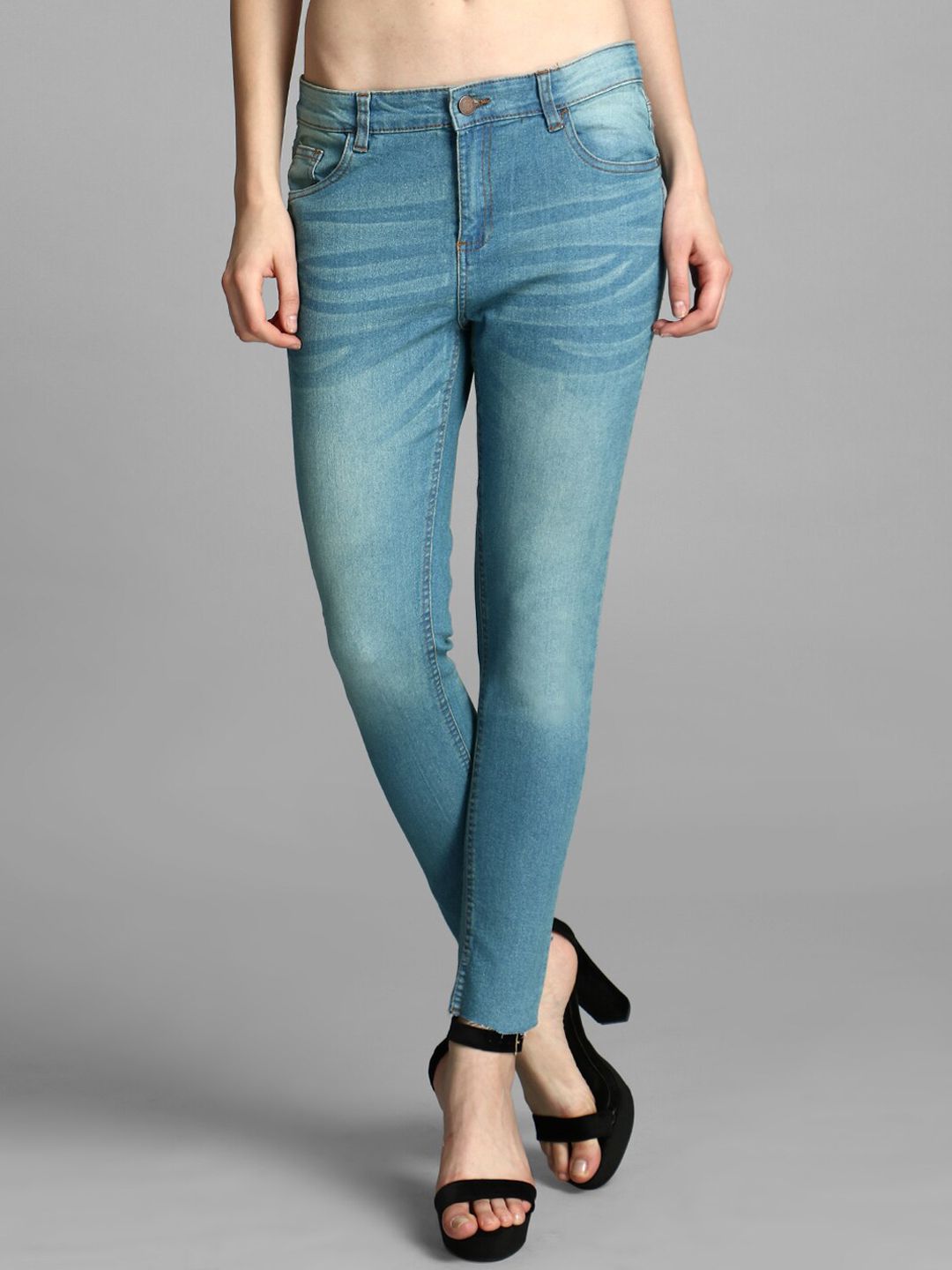 Kotty Women Blue Skinny Fit High-Rise Clean Look Jeans