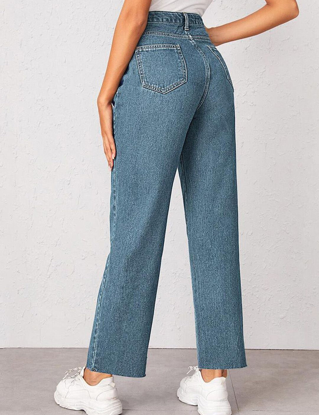 Kotty Women Straight Fit High-Rise Stretchable Cropped Jeans