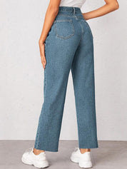 Kotty Women Straight Fit High-Rise Stretchable Cropped Jeans