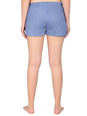 Kotty Women Blue Printed Lounge Shorts KTTSLEEPSHORTS212
