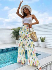 Kotty Women Multicoloured Printed Relaxed Straight Fit High-Rise Easy Wash Trousers