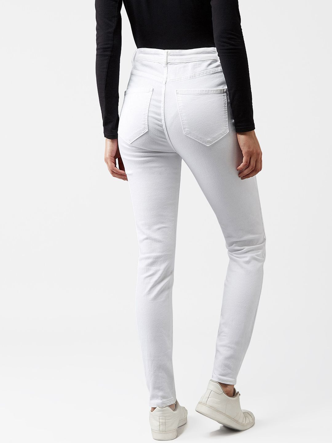 Kotty Women White Skinny Fit High-Rise Clean Look Jeans