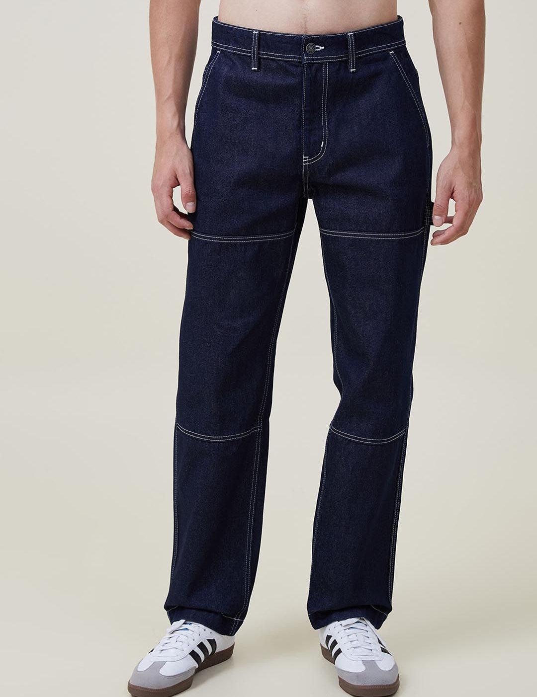 Kotty Men Jean Low-Rise Clean Look Stretchable Cargo Jeans