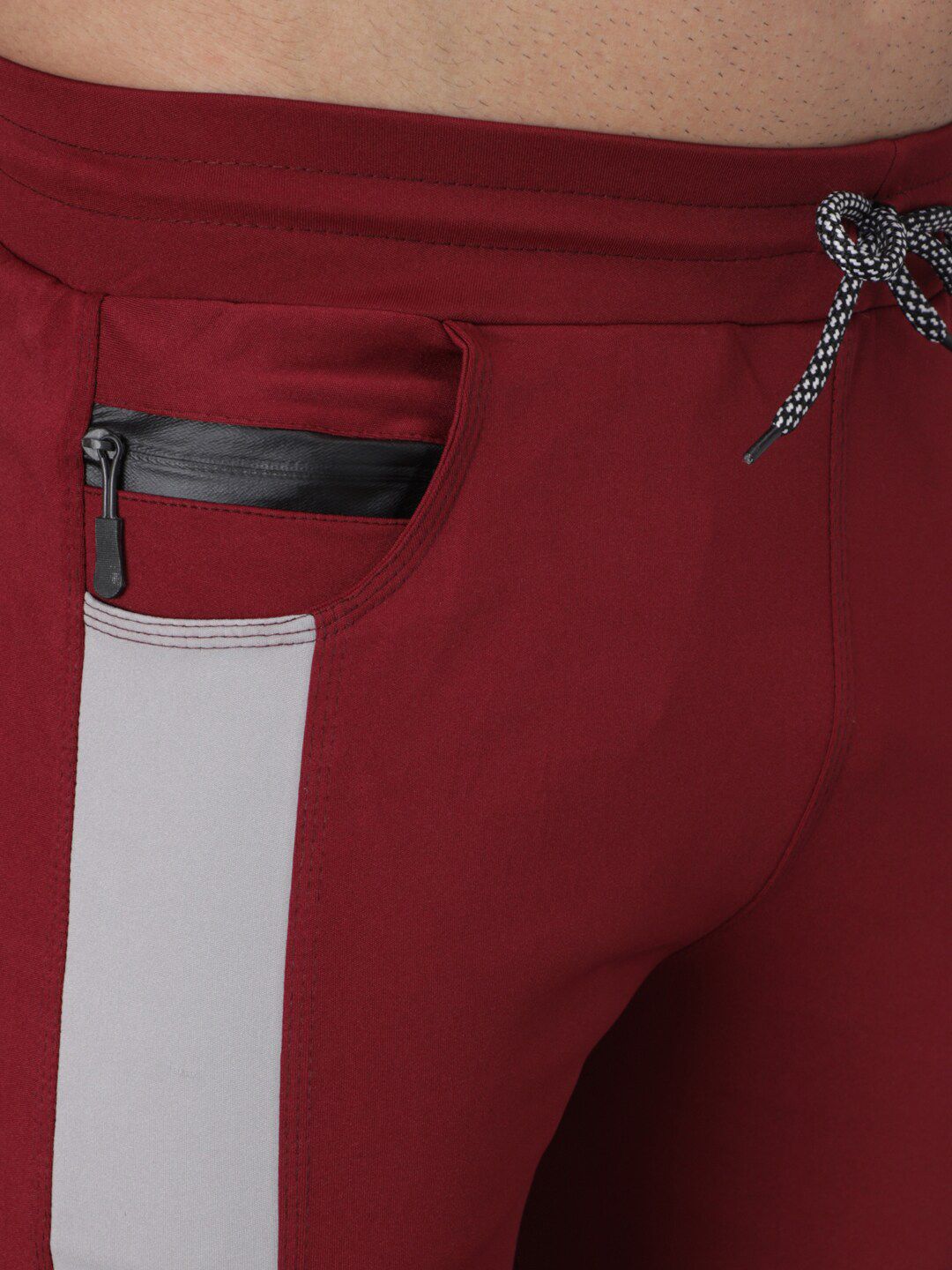 Kotty Men Maroon Straight Fit Colourblocked Track Pants