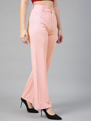 Kotty Women Pack Of 2 Relaxed Straight Leg Fit High-Rise Easy Wash Trousers