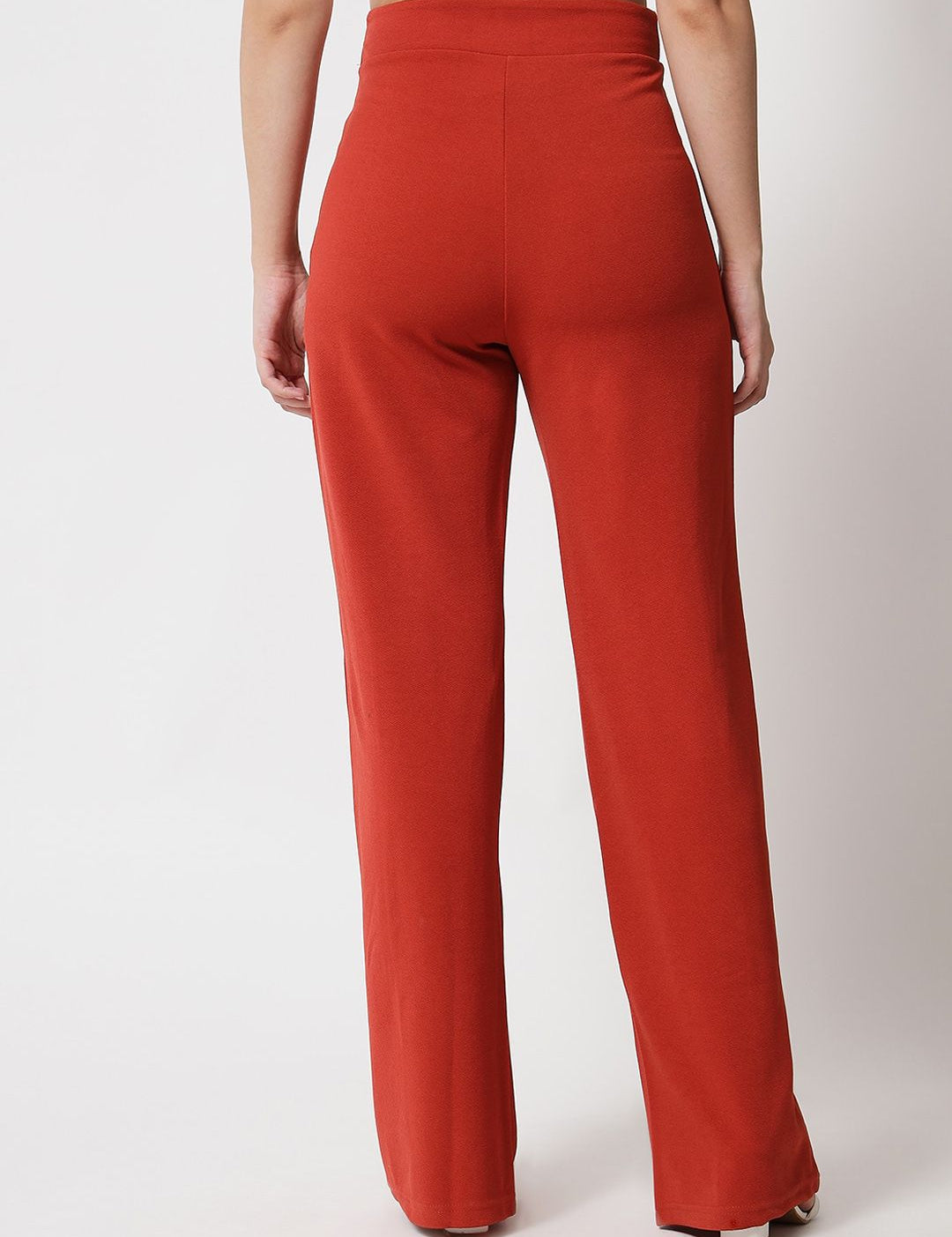 Kotty Women Pack Of 2 Relaxed Straight Leg High-Rise Easy Wash Parallel Trousers