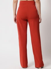 Kotty Women Pack Of 2 Relaxed Straight Leg High-Rise Easy Wash Parallel Trousers