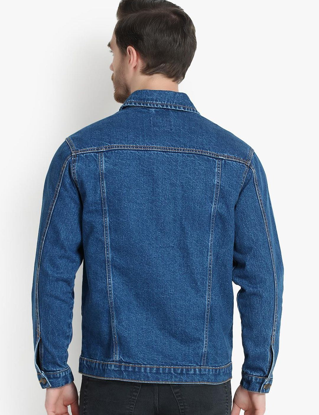Kotty Men Blue Solid Denim Jacket
