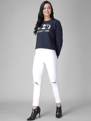 Kotty Women Blue Printed Sweatshirt