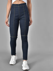 Kotty Women Blue Regular Fit High-Rise Slash Knee Jeans