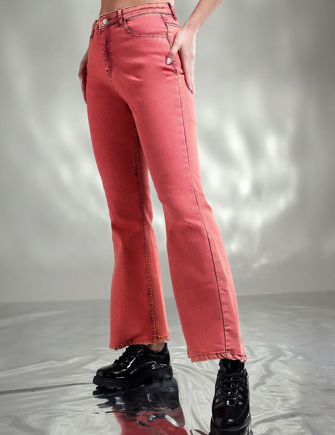 Kotty Women Jean Flared High-Rise Stretchable Jeans