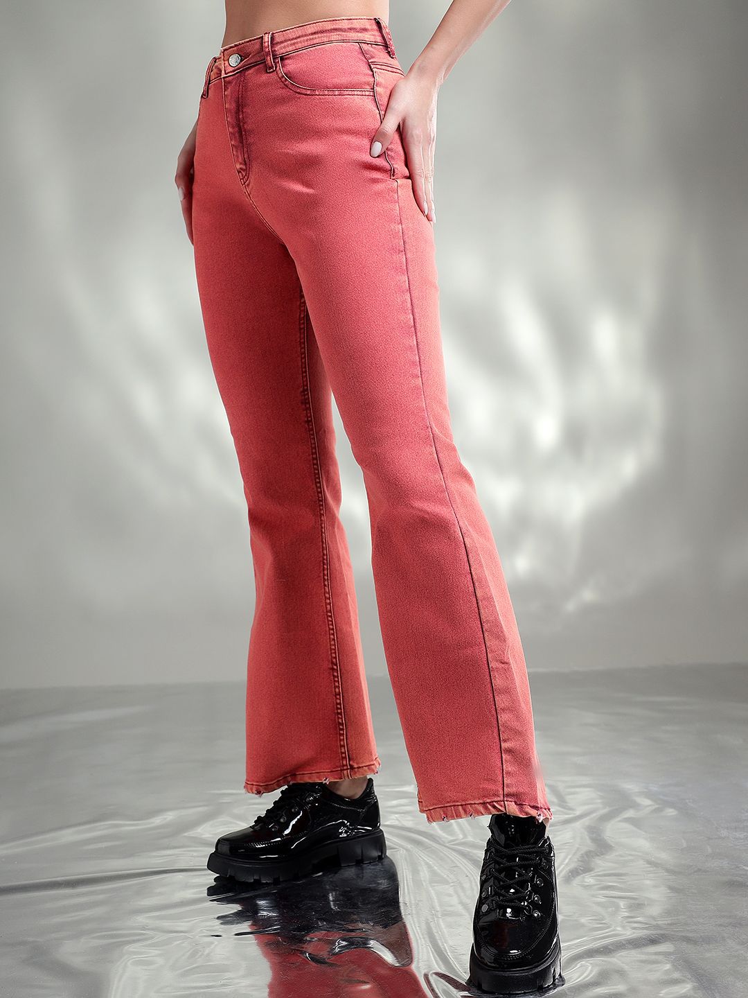 Kotty Women Jean Flared High-Rise Stretchable Jeans