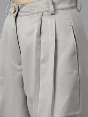 Kotty Women Straight Fit High-Rise Easy Wash Cargos Trousers