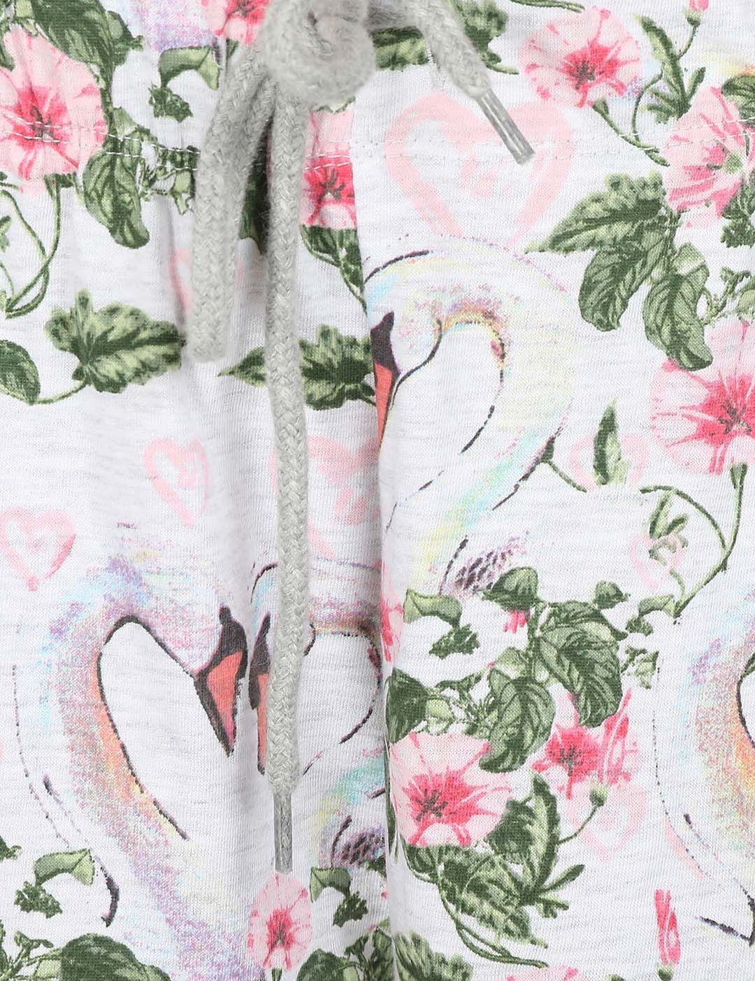 Kotty Women White & Pink Printed Lounge Shorts KTTSLEEPSHORTS235