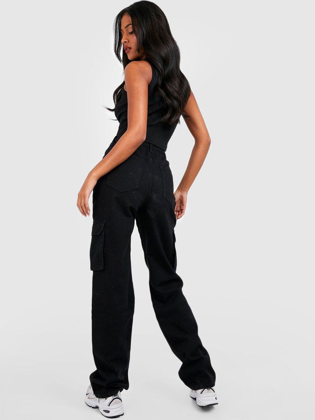 Kotty Women Black Jean Straight Fit High-Rise Stretchable Jeans