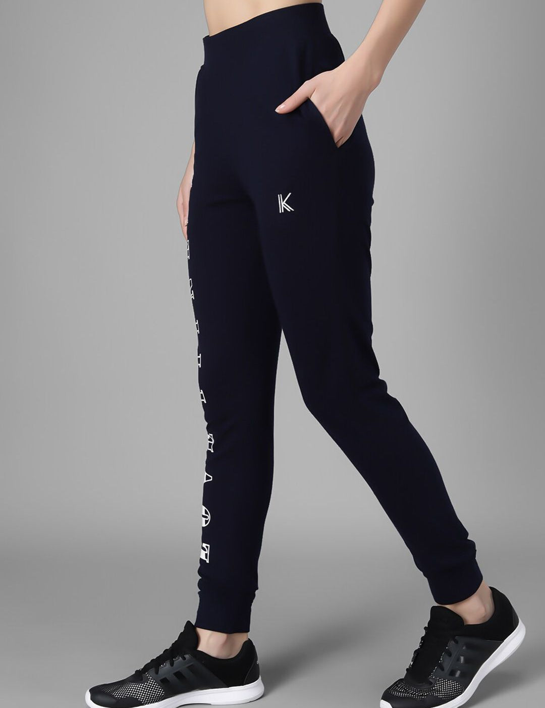 Kotty Women Navy Blue & White Printed Joggers