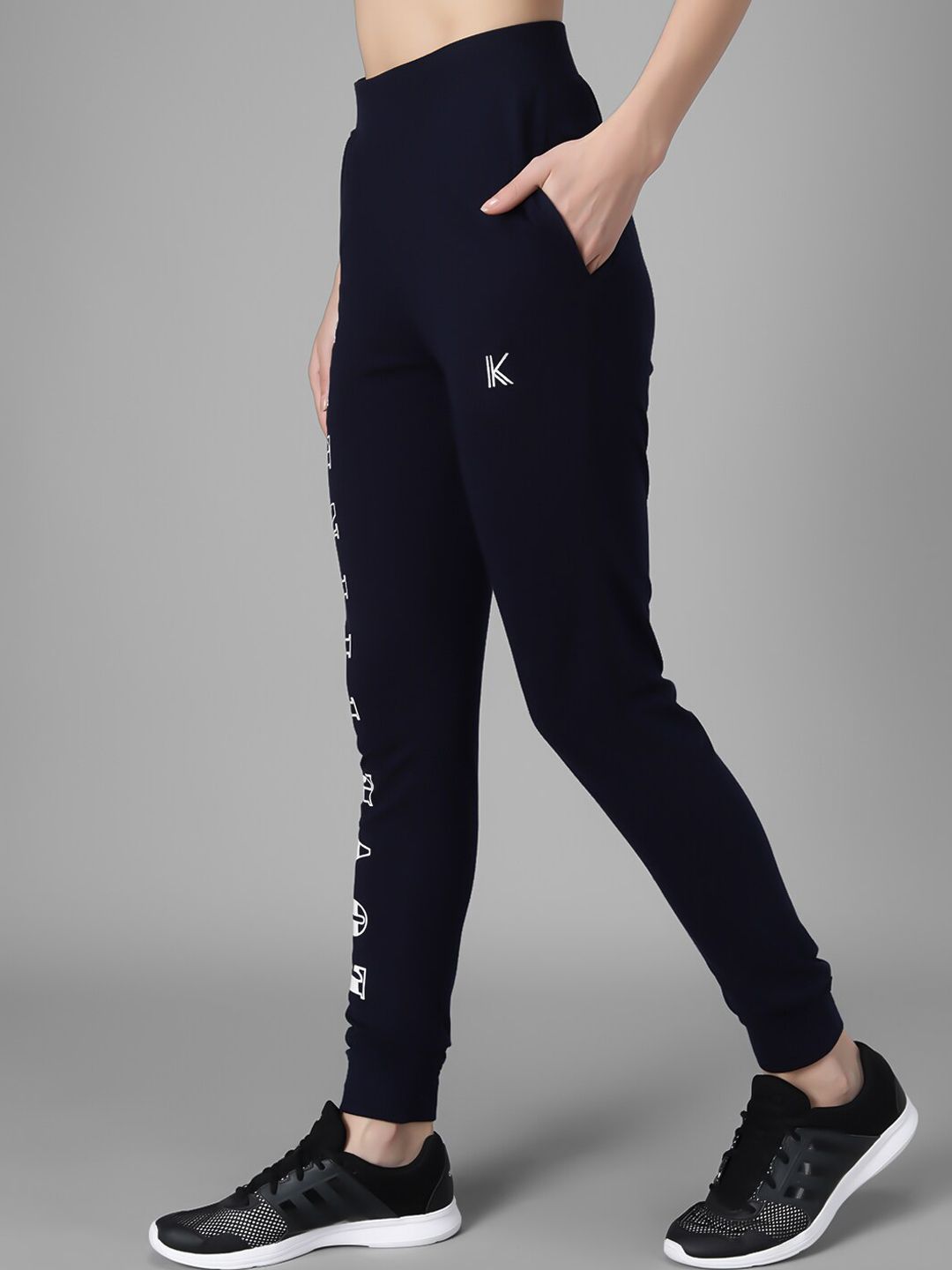 Kotty Women Navy Blue & White Printed Joggers