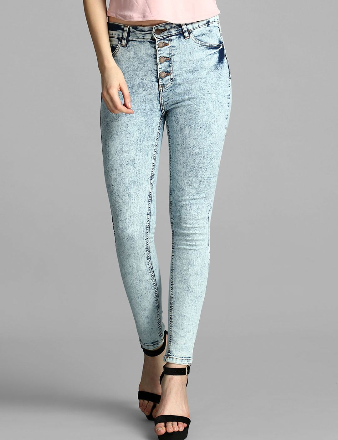 Kotty Women Blue Skinny Fit High-Rise Clean Look Jeans