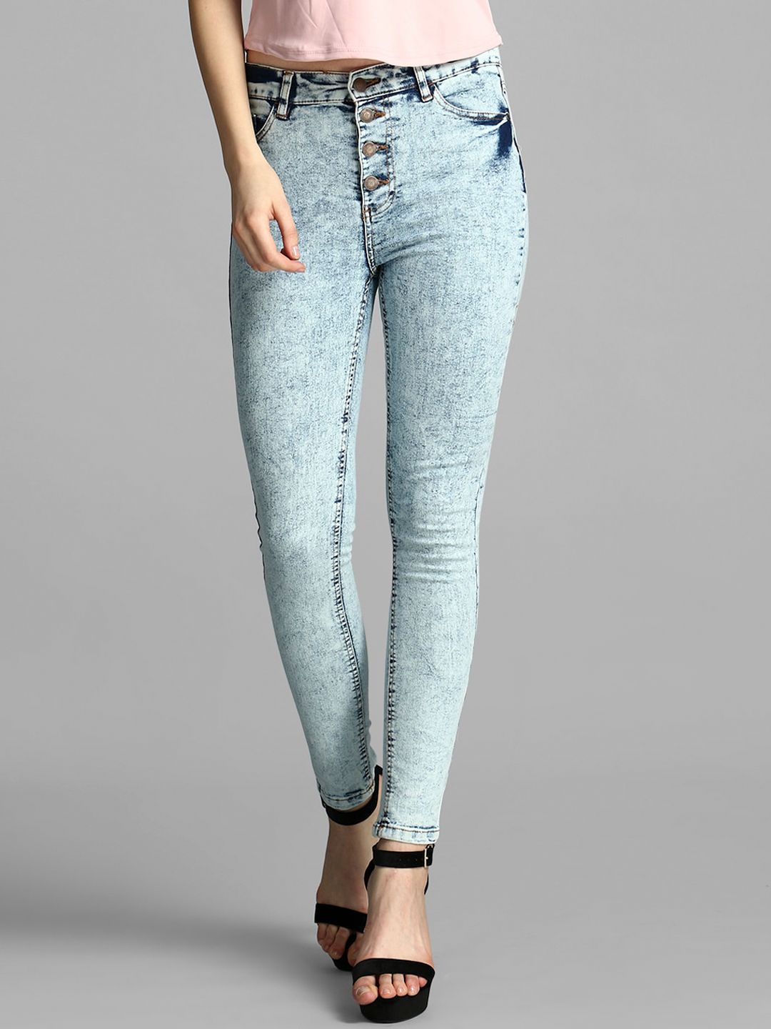 Kotty Women Blue Skinny Fit High-Rise Clean Look Jeans
