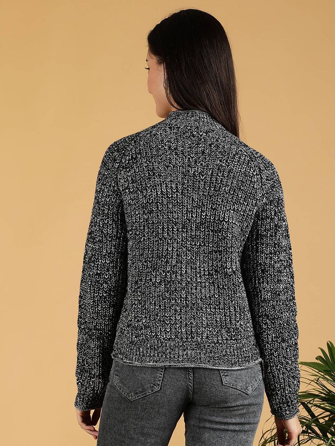 Kotty Mock Collar Knitted Cotton Sweater