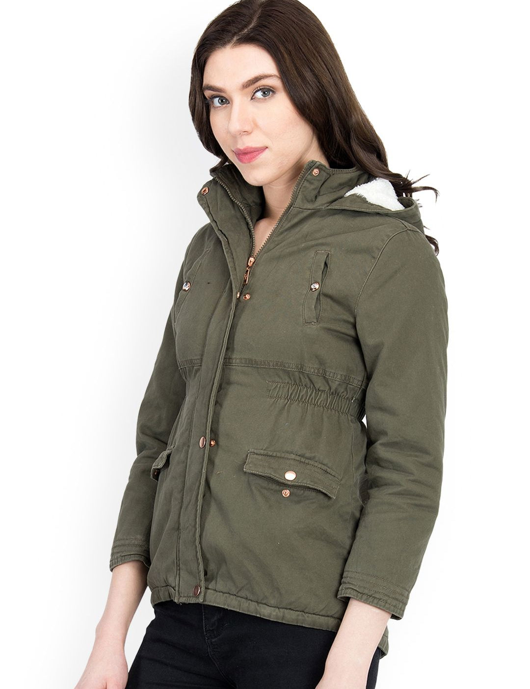 Kotty Women Green Solid Parka