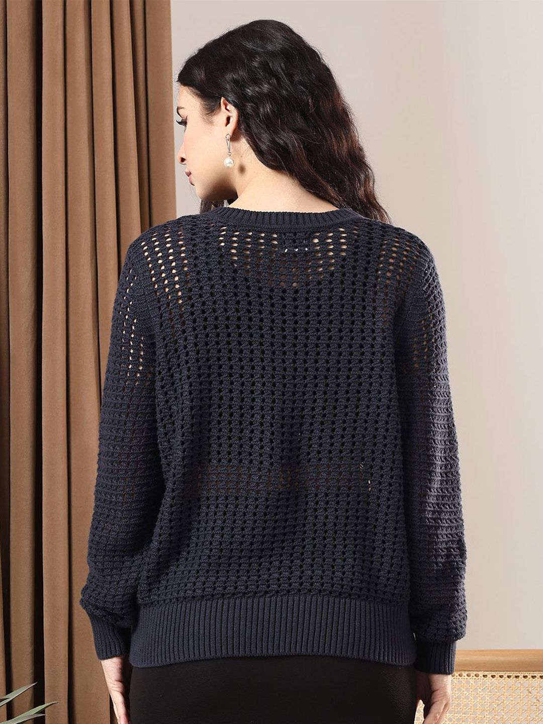 Kotty Women Open Knit Pullover Sweater