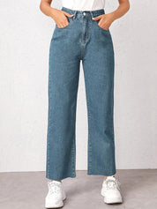 Kotty Women Straight Fit High-Rise Stretchable Cropped Jeans