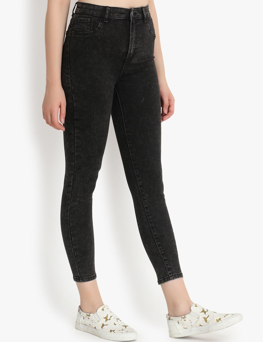 Kotty Women Grey Skinny Fit High-Rise Clean Look Jeans