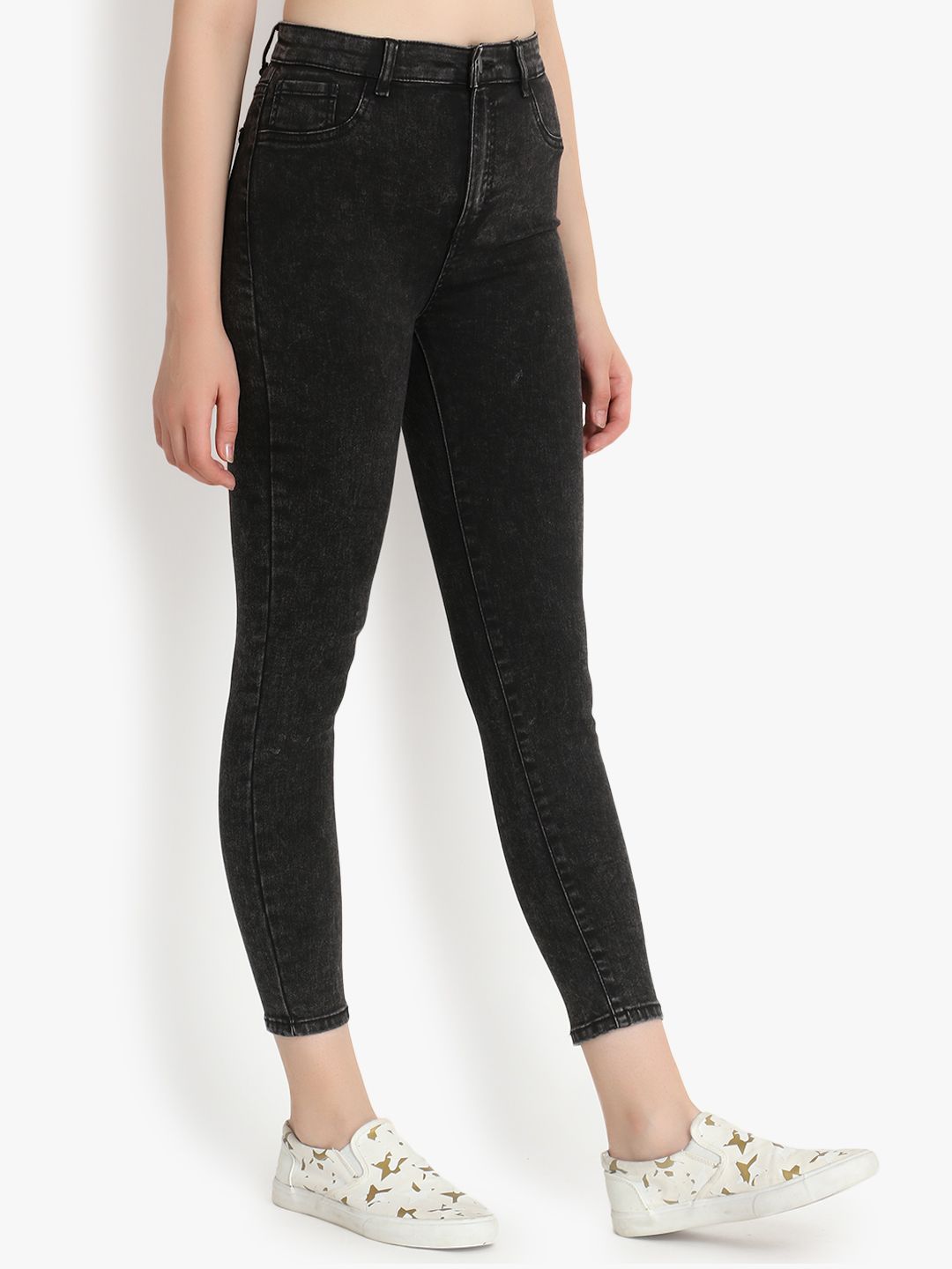 Kotty Women Grey Skinny Fit High-Rise Clean Look Jeans