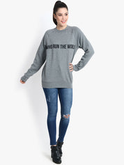 Kotty Women Grey Printed Sweatshirt