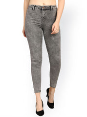 Kotty Women Grey Skinny Fit High-Rise Clean Look Stretchable Jeans