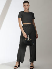 Kotty Grey Round Neck Top With Trousers