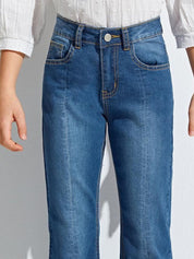 Kotty Girls Jean Wide Leg Highly Distressed Light Fade Stretchable Jeans