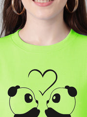 Kotty Graphic Printed Round Neck Drop-Shoulder Sleeves Oversized T-shirt