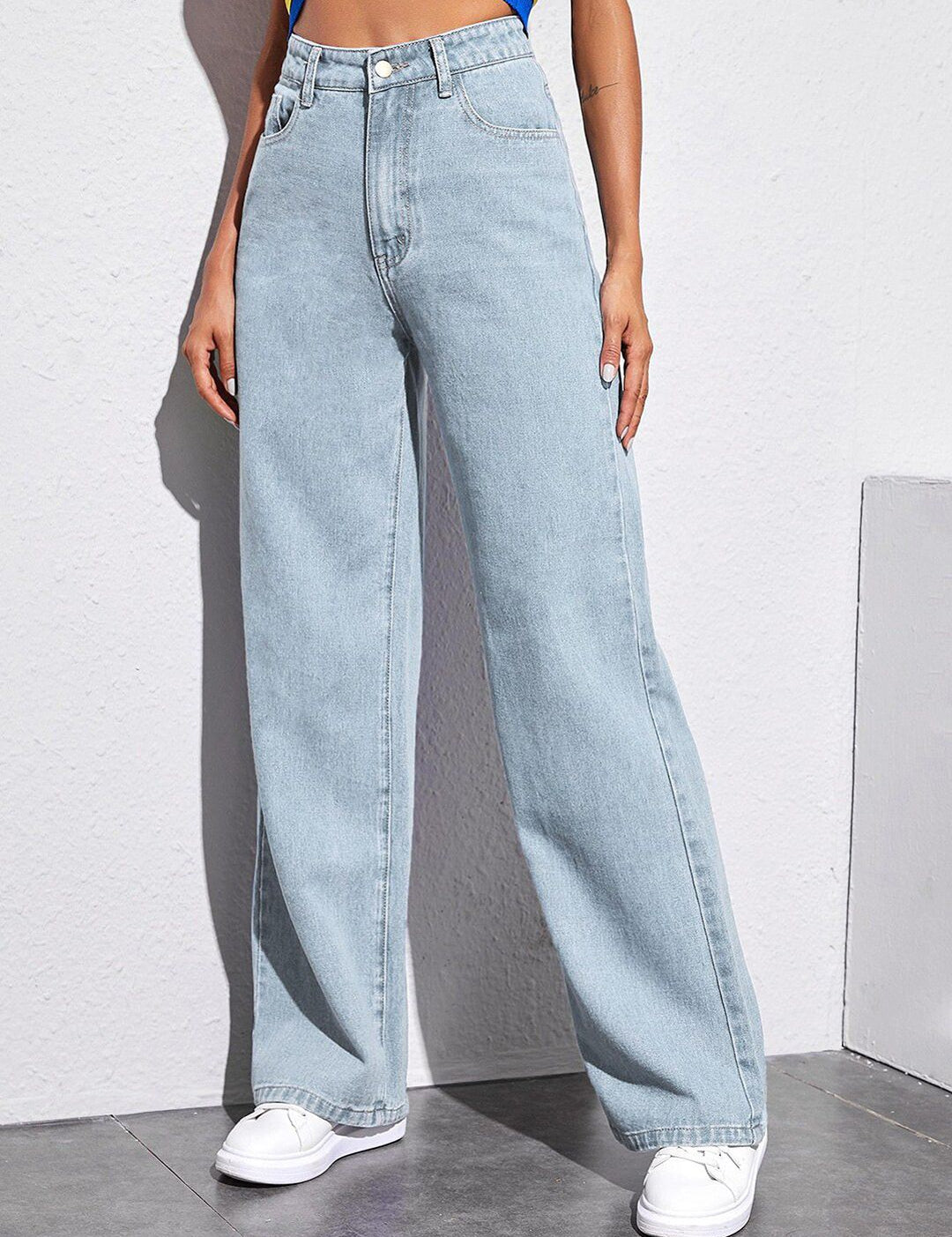 Kotty Women Straight Fit High-Rise Stretchable Cotton Lycra Blend Jeans