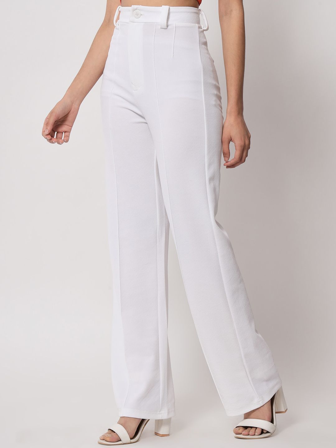 Kotty Women Pack Of 2 Relaxed Straight Leg Fit High-Rise Easy Wash Trousers