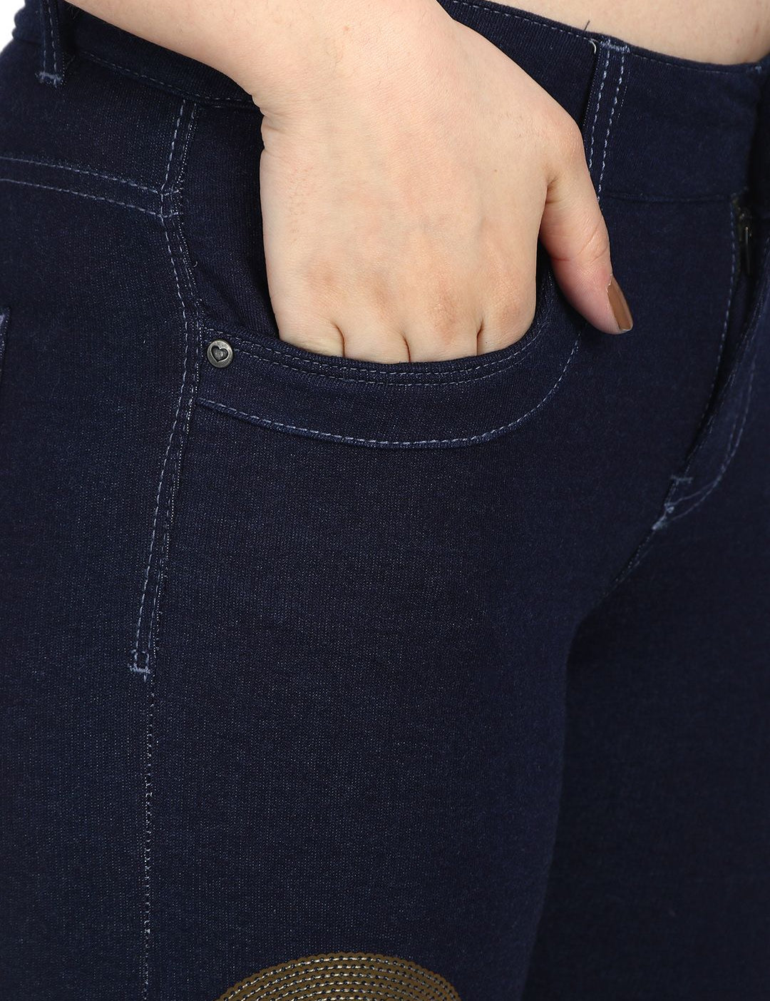 Kotty Women Blue Solid Regular Fit Denim Shorts