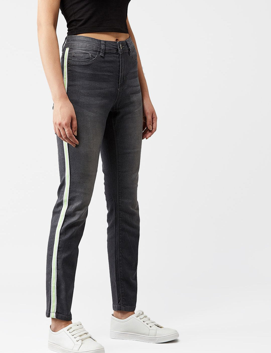 Kotty Women Grey Skinny Fit High-Rise Clean Look Jeans