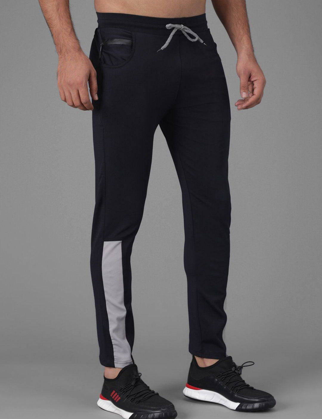 Kotty Men Black Solid Slim Fit Track Pants