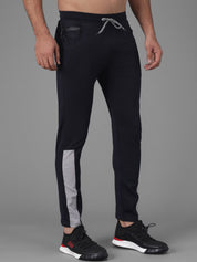 Kotty Men Black Solid Slim Fit Track Pants
