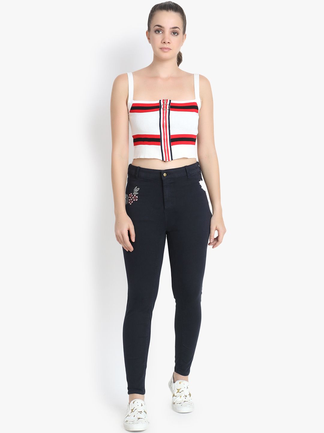 Kotty Women Blue Skinny Fit High-Rise Clean Look Jeans