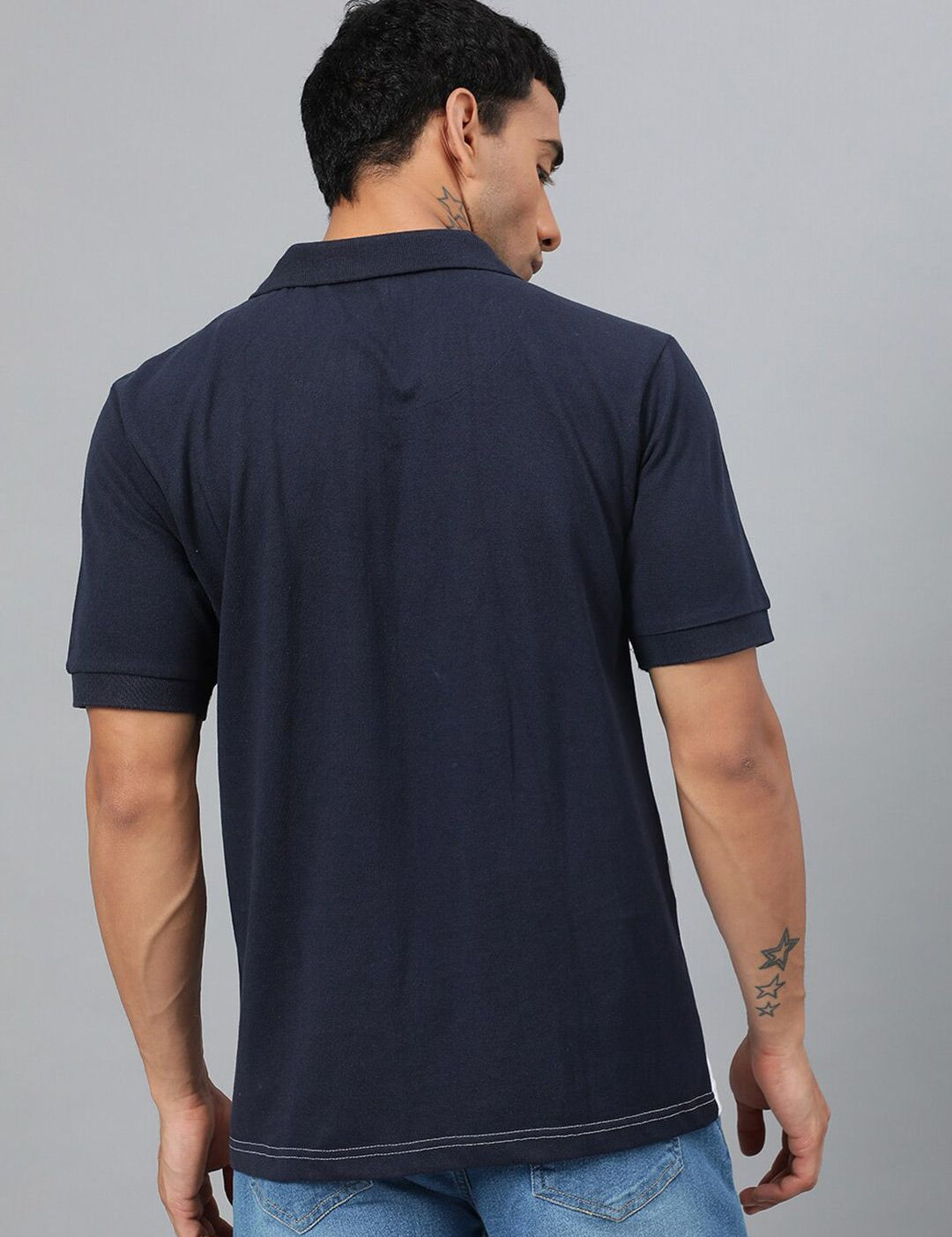 Kotty Men Colourblocked Polo Collar T-shirt