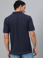 Kotty Men Colourblocked Polo Collar T-shirt