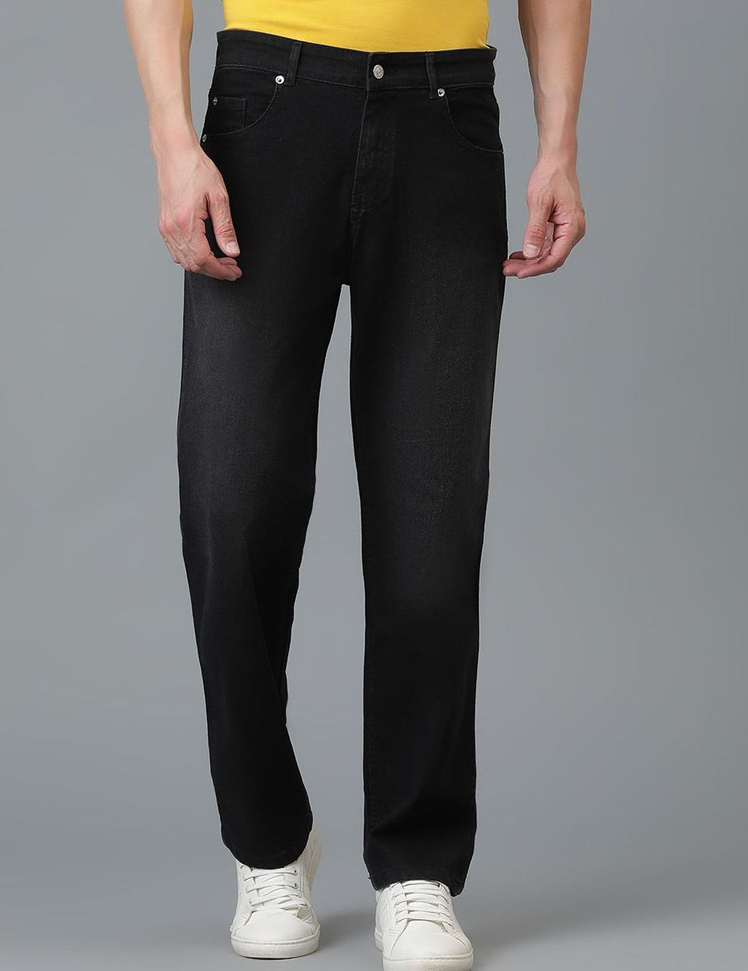 Kotty Men Jean Low-Rise Slash Knee Stretchable Jeans