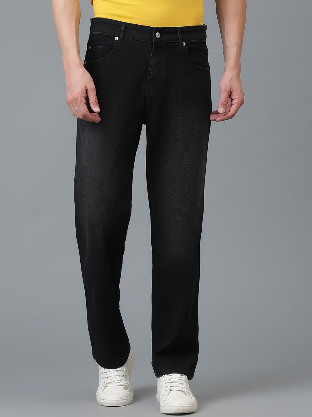 Kotty Men Jean Low-Rise Slash Knee Stretchable Jeans