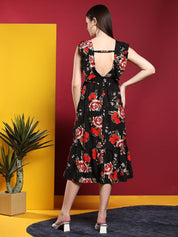 Kotty Print Crepe Fit & Flare Midi Dress